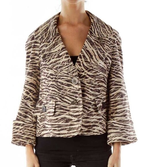 Ellen Tracy Jackets & Blazers - Ellen Tracy Brown Print Blazer